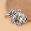 Pendentif Colliers 5 pcs/Lot Tibétain Argent Grand Éléphant Animal Charmes Pendentifs Pour Collier Bijoux Fabrication Accessoires