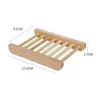 Soap Dishes Natural Wooden Tray Holder Bath Storage Box Plate Container Household Shower Bathroom Accessories Drop Delivery Home Gard Dhok5