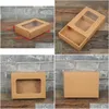 Gift Wrap 18.5X14X4.5Cm Kraft Paper Boxes Packaging Box With Window Socks Handmade Der Lx0968 Drop Delivery Home Garden Festive Part Dh3Hp