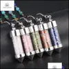 Pendant Necklaces Natural Stone For Pendum Tiger Eye Jade Necklace Malachite Rose Quartz Healing Crystal Drop Delivery Jewelry Pendan Otje3