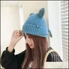 Beanie/Skull Caps Beanie/Skl schattige hoed met oren Warm vrouwelijke pet gebreide winter sklies 2021 vrouwen buitenboanies panama dame drop de otkgx