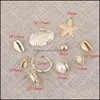 Charms Shell Starfish Pearl Pendant For Necklace Bracelet Earring Gold Plating Alloy Charm Diy Jewelry Making Accessory Drop Deliver Dhyil