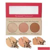 Bronzers Highlighters Makeup Cosmetics Manizer Sisters 3 Color Face Pressed Powder Bettylou Cindylou Shimmer Palette Highlig Drop Dhycn
