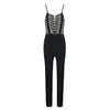 Women's Jumpsuits & Rompers 2023 Style Sexy Women Bandage Spaghetti Strap V-neck Backless Sequined Lace Up Celebrity Body Con Wholesale