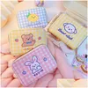 Storage Bags Short Cute Wallet Korean Cartoon Bear Small Mini Coin Purse Clutch Card Cash Organizer Money Bag 2022 Drop Delivery Hom Dhqyw