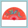 Party Favor 33Cm Chinese Traditional Martial Arts Folding Tai Chi Fan Kung Fu Performance Dancing Fans Rra12653 Drop Delivery Home G Otkai