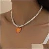 Chokers moda kolorf miłość serc perłowy naszyjnik dla kobiet przyjaciele pary tęczowe łańcuch Choker naszyjniki miłośnicy biżuterii upuść zależność ot5av