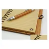 Notepads Wood Bamboo Er Notebook Spiral Notepad With Pen 70 Sheets Recycled Lined Paper Sn1659 Drop Delivery Office School Business Dh7Ns