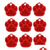 Colliers de chien Laisses Mode Paw Shape Pet ID Tag Nom Adresse Antilost Chiot Chaton Bijoux en alliage d'aluminium Za5425 Drop Livraison H DHSRS