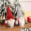 Christmas Decorations Handmade Swedish Gnome Scandinavian Tomte Santa Nisse Nordic Plush Elf Toy Table Ornament Xmas Tree Drop Deliv Dh4Ts