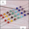 Pendant Necklaces Natural Stone For Pendum Tiger Eye Jade Necklace Malachite Rose Quartz Healing Crystal Drop Delivery Jewelry Pendan Otje3