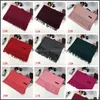 Andra hemtextil 200x70 cm Autumn Winter Women Scarf High Quality Long Solid Color Cashmere Thicken Warm Shawls Wraps Lady Tassel S DHCFG