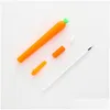 Gel Pens Carrot Roller Ballpoint Pen 0.5Mm Orange Vegetable Shaped Student Stationery Christmas Gift Drop Delivery Office School Bus Dhcfb