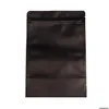 Bolsas de embalagem 4 tamanho de papel de janela de papel fosco de papel preto Stand Up Snack Cookie Cover