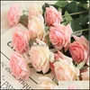 装飾的な花の花輪潤いバラ人工花diy花嫁の花束結婚式のための偽物