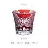 Vinglas Amber Red Crystal Whisky Glass Japanese edo Kiriko Multi-färg drickande transparent