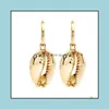 Dangle Lustre Shell Boucles d'oreilles Simple Pendentif Alliage Naturel Longue Section Mode Créative Femme Bijoux National Vent Élégant G Dh1Ye