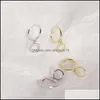 Hoop Huggie äkta 925 Sterling Sier örhängen kvinnor Japan Korea Trendy Zircon Round Circle Pendant Earring Fine Jewelry YME533 Dr Otghu