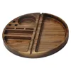 Accessories Wooden Rolling Tray With Groove Diameter 218Mm Natural Wood Smoking Tobacco Roll Trays Drop Delivery Home Garden Househo Dhu0G