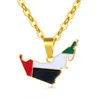 Pendant Necklaces Trendy Middle Eastern United Arab Emirates Map Flag Gold Color For Unisex Jewelry Bijoux Femme