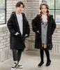 Coat Korea Style Cotton Padded Winter Teenage Children Black Boys Girls Hooded Windbreak Jackets barn Ytterkläder 10 12 13 14 År