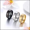 Band Ringen Klassieke Heren 8Mm Roestvrij Staal Geborsteld Oppervlak Bruiloft Unisex Engagement Sieraden Maat 613 Drop Levering Otn8K