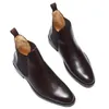 Chelsea noir marron hommes bottes de travail de luxe chaussures de créateur de mode hommes véritable peau de vache Da025