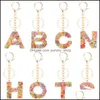 Porte-clés 26 lettres en résine anglaise pour femmes, série de fruits mignons, pendentif de sac, breloques de voiture européenne, bijoux, livraison directe, Otizt