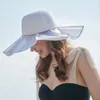 Cappelli a tesa larga Cappello estivo in paglia per donna Casual pieghevole Floppy Beach Sun Girls UV Protect Travel Fashion Cap Female