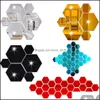 Stickers muraux bricolage miroir hexagone décor à la maison acrylique carrelage papier peint décoration autocollant mural amovible chambre art ornement 12 pièces/ensemble Dr Otse6