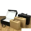 Presentf￶rpackning Milj￶v￤nlig Kraft Paper Box Black/Brown f￤llbar kartongf￶rpackning L￤mplig f￶r kl￤dskor LZ1940 Drop Deli Dhrih