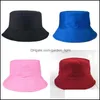 Other Home Garden Adt Fabric Advertising Caps Lady Solid Color Flat Roof Bucket Hats Fashion Sunshade Fisherman Hat 4Dk J2 Drop Del Dhlay
