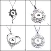 Pendentif Colliers Snap Bouton Bijoux Strass Rétro Fleur Fit 18mm Snaps Boutons Collier Pour Femmes Noosa D068 Drop Livraison Pend Dhimx