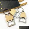 Openers Portable Small Bottle Opener With Wood Handle Wine Beer Soda Glass Cap Key Chain For Home Kitchen Bar Lx4078 Drop Delivery G Dh3Sv