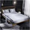 Bedding Sets Satin Sheets Luxury Linens Charmeuse Sheet Drop Delivery Home Garden Textiles Supplies Dhelk