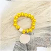 Party Favor 6 styles Bracelet Bracelet Keychain Pendant Sports Ball Soccer Basketball Basketball Perle en bois 0926 Drop livraison à la maison Gar Dhy9g