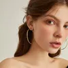 Hoop Earrings Big Large For Women 18k Gold Plated Stainless Steel Fashion Hip Hop Round Circle Earring 2023 Trend