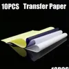 Tattoo -overdracht 10 stcs Spirit Paper A4 Size Tatoo Thermal Stencil Carbon Copier Supply Drop Delivery Health Beauty Tattoos Body Art DHT32