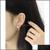 Hoop Huggie 100 Pure 925 Sterling Sier Boucles D'oreilles Pour Les Femmes Corée Ins Double Couches Twisted Circle Boucle D'oreille Fine Jewelry Yme695 Drop D Otua9