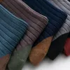 Chaussettes pour hommes automne et hiver Double aiguille hommes mi-mollet épaissi chaud couleur unie coton adulte long-mollet en gros