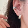 Pendientes de aro geométricos con hebilla de aguacate para mujer, anillos de lujo de diseño suave de nicho, joyería estética de moda coreana