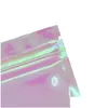 Sacs d'emballage Iridescent Self Seal Bag Pouches Cosmetic Plastic Laser Holographic Makeup Hologram Zipper Lx2914 Drop Delivery Office Dh7Gp