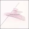 Clamps Length 11.5 Cm Female Diagonal Triangle Shape Hair Geometric Jelly Pure Color Plastic Large Clips Claws European Women Headdr Dhwpn