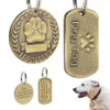 Dog Tag ID -kaart roestvrij staal gepersonaliseerd s s typeplaatje anti verloren huisdier hanger voor huisdierenkragen ketting gratis gravure 230113