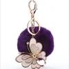 Keychains Trend Butterfly Key Chains Creative Car Keychain Couple Bag Chain Rex Plush Ball Ring Pendant