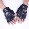 Fingerless Gloves Cool Skull Men Women Half Finger Leather Punk Gloves Unisex Semifinger Dance Gloves Tactical Bike Fingerless Gloves S31 230113