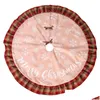 Christmas Decorations Plaid Edges Tree Skirt Snowflake Alphabet Blanket Xmas Holiday Practical Party Supplies Drop Delivery Home Gar Dhn7L