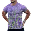 Polo da uomo Campi di lavanda Polo Camicie da giardino Stampa floreale Camicia casual Spiaggia Streetwear T-shirt Uomo Manica corta Grafica Abbigliamento oversize