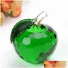 Favor de festa 40mm Crystal Apple Apple Weight Glastz Crafts Decora￧￣o da casa Fengshui Ornamentos de figura miniatura Presentes de lembran￧a l dhgf6