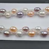 Bangle Lots 10x äkta pärlor 3lines Multicolor Fresh Water Pearl Armband Magnetic CLASP
